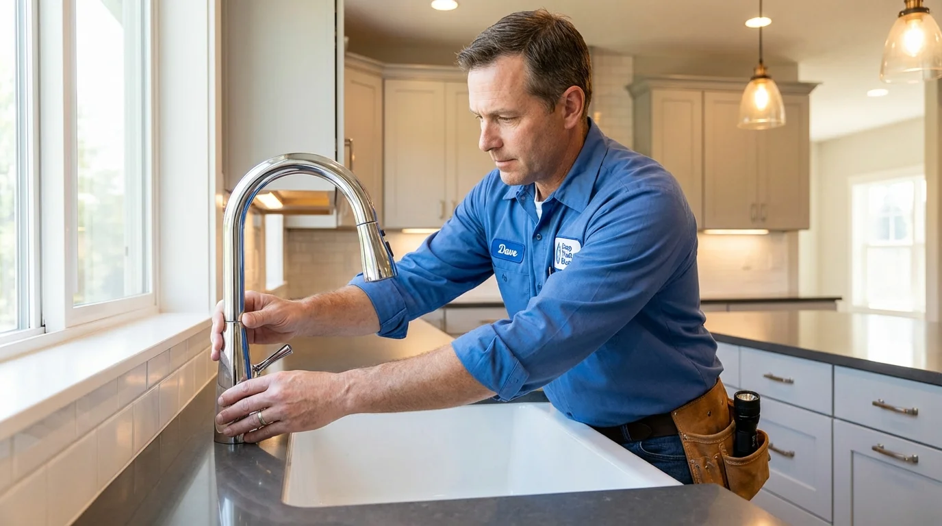 Kitchen faucet installation by Johns Plumbing LLC in Pembroke